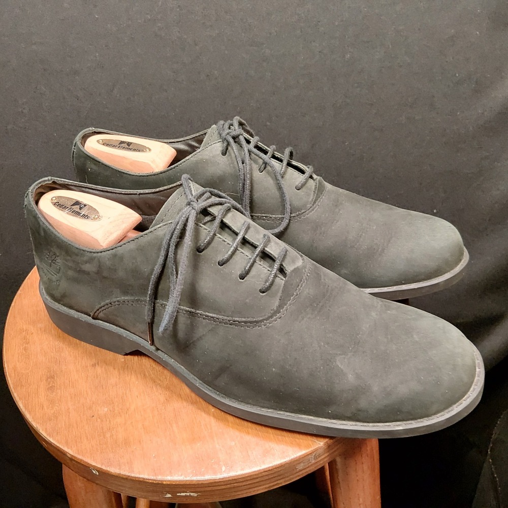 Timberland Stormbuck Waterproof Oxford Mens 10 Dark Grey Leather Shoes 5565A